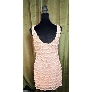 GUESS Pink Sleeveless Fringe Mini Dress